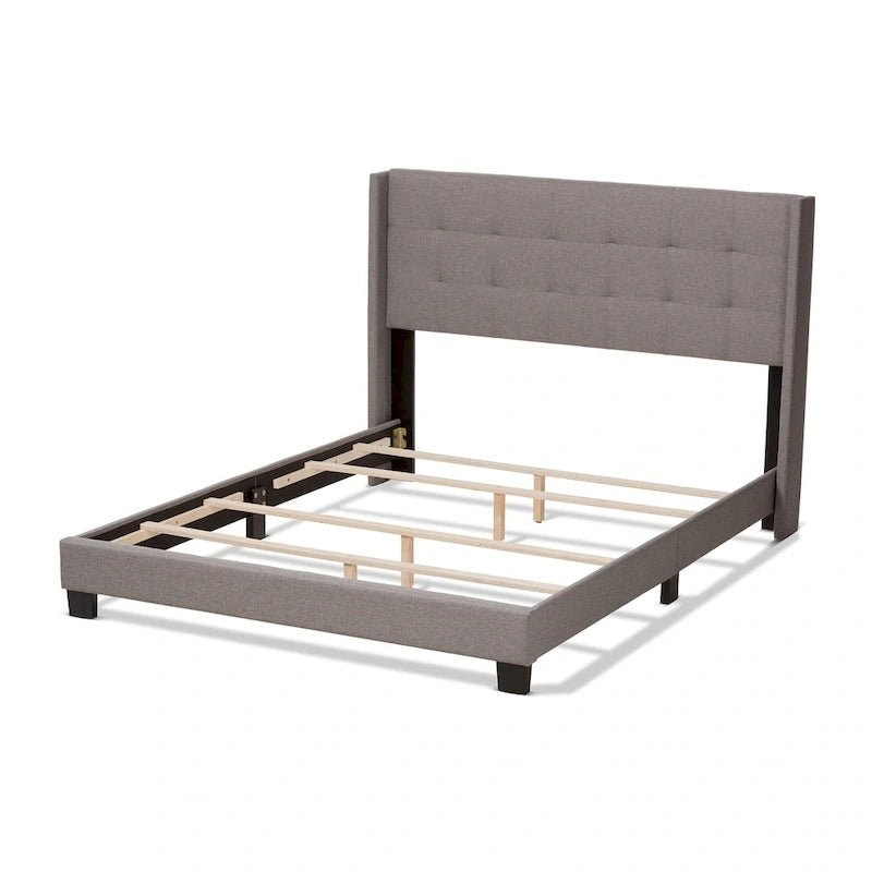 Lit contemporain en tissu capitonné par Baxton Studio