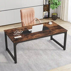 70.87 Grande Table de Bureau pour Ordinateur, Table de Conférence Marron Rustique