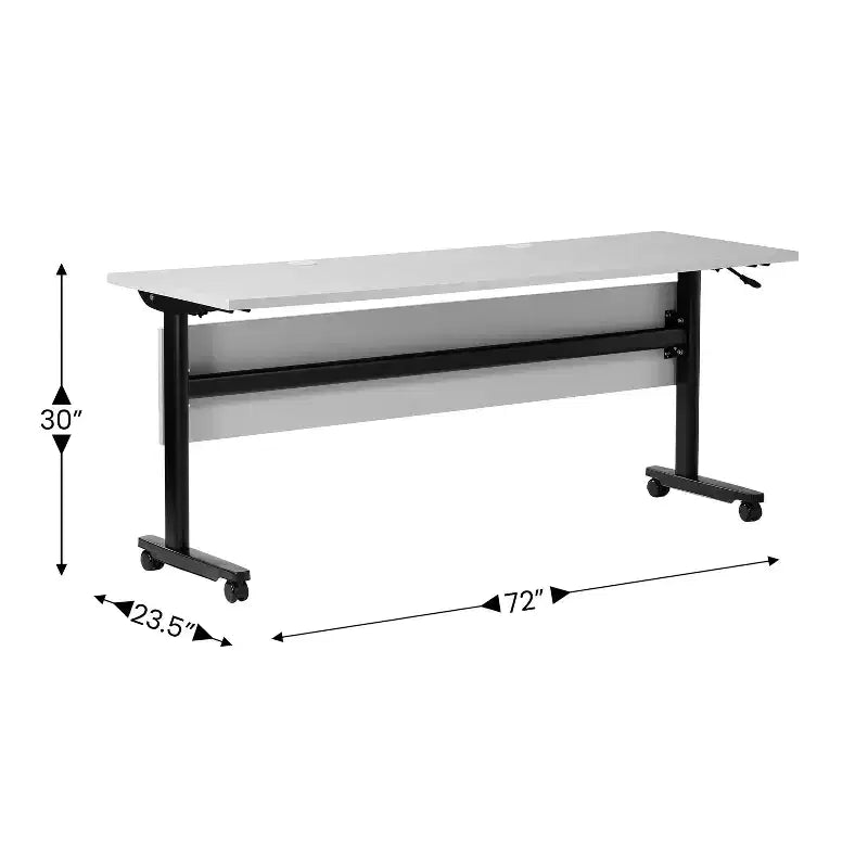 Table de formation empilable et rabattable Flash Furniture Palmer de qualité commerciale ultra-robuste avec pieds en T, panneau de modestie, plateau et cadre