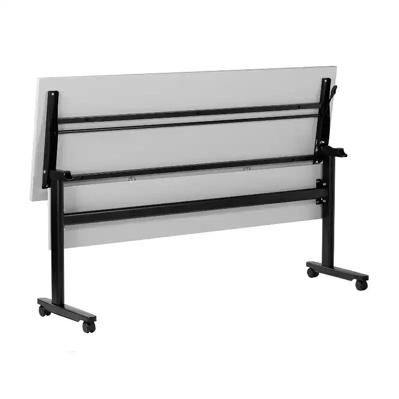 Table de formation empilable et rabattable Flash Furniture Palmer de qualité commerciale ultra-robuste avec pieds en T, panneau de modestie, plateau et cadre