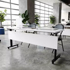 Table de formation empilable et rabattable Flash Furniture Palmer de qualité commerciale ultra-robuste avec pieds en T, panneau de modestie, plateau et cadre