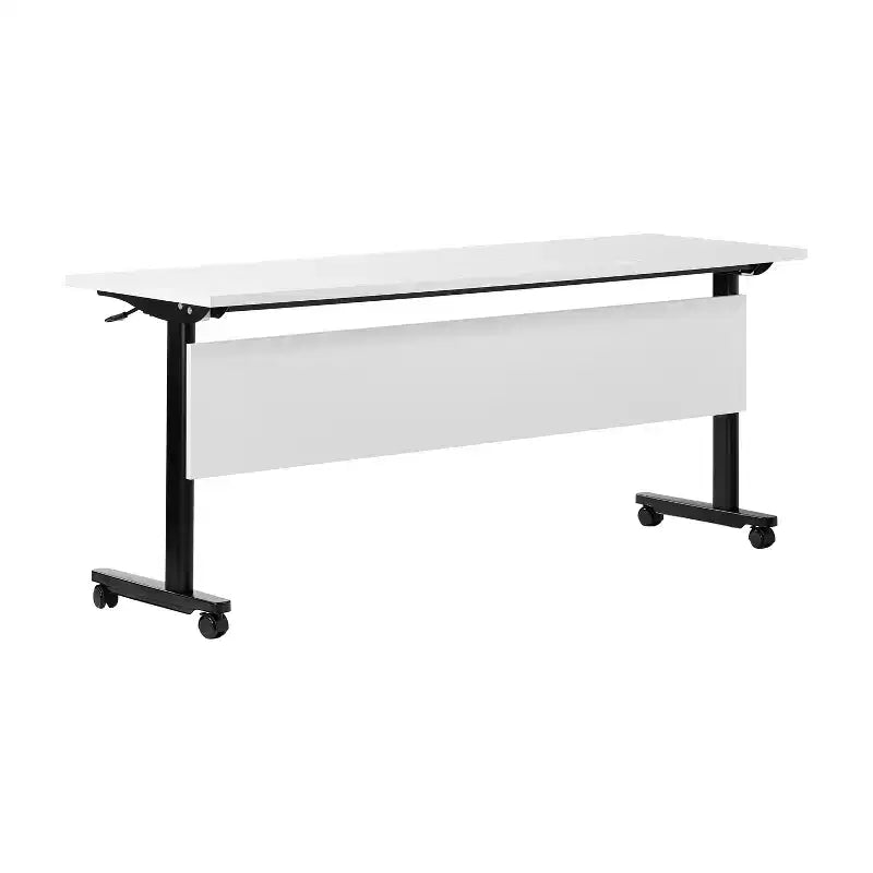 Table de formation empilable et rabattable Flash Furniture Palmer de qualité commerciale ultra-robuste avec pieds en T, panneau de modestie, plateau et cadre