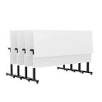Table de formation empilable et rabattable Flash Furniture Palmer de qualité commerciale ultra-robuste avec pieds en T, panneau de modestie, plateau et cadre