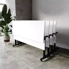Table de formation empilable et rabattable Flash Furniture Palmer de qualité commerciale ultra-robuste avec pieds en T, panneau de modestie, plateau et cadre