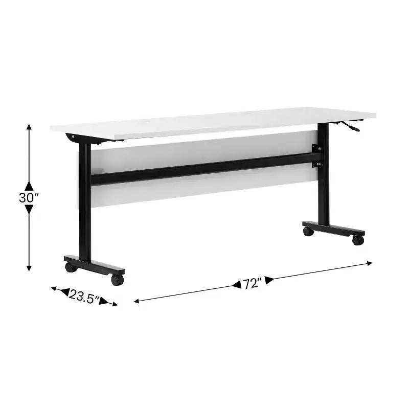 Table de formation empilable et rabattable Flash Furniture Palmer de qualité commerciale ultra-robuste avec pieds en T, panneau de modestie, plateau et cadre