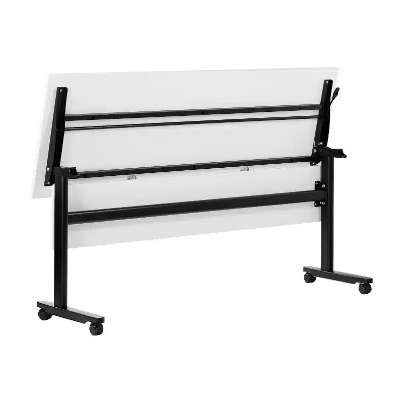 Table de formation empilable et rabattable Flash Furniture Palmer de qualité commerciale ultra-robuste avec pieds en T, panneau de modestie, plateau et cadre