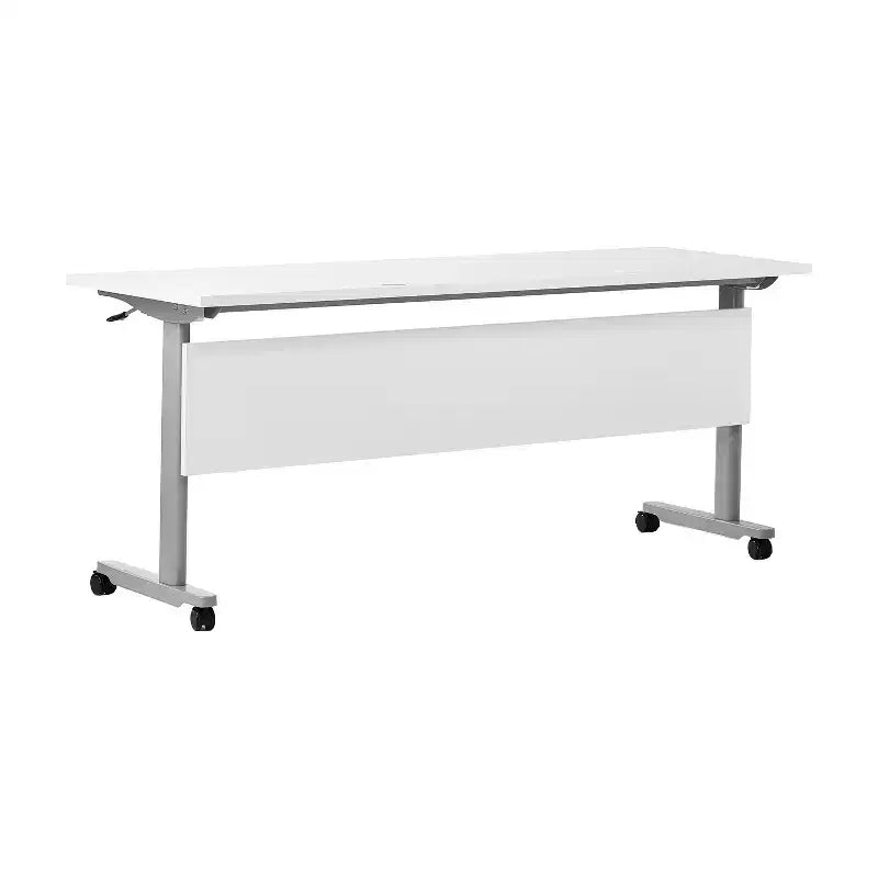 Table de formation empilable et rabattable Flash Furniture Palmer de qualité commerciale ultra-robuste avec pieds en T, panneau de modestie, plateau et cadre