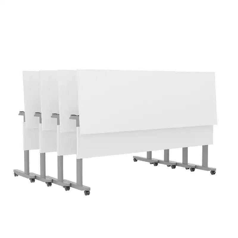 Table de formation empilable et rabattable Flash Furniture Palmer de qualité commerciale ultra-robuste avec pieds en T, panneau de modestie, plateau et cadre