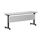 Table de formation empilable et rabattable Flash Furniture Palmer de qualité commerciale ultra-robuste avec pieds en T, panneau de modestie, plateau et cadre