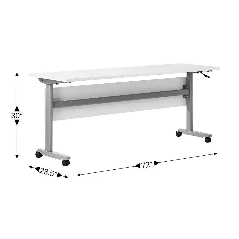 Table de formation empilable et rabattable Flash Furniture Palmer de qualité commerciale ultra-robuste avec pieds en T, panneau de modestie, plateau et cadre
