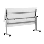 Table de formation empilable et rabattable Flash Furniture Palmer de qualité commerciale ultra-robuste avec pieds en T, panneau de modestie, plateau et cadre