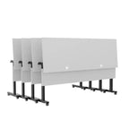 Table de formation empilable et rabattable Flash Furniture Palmer de qualité commerciale ultra-robuste avec pieds en T, panneau de modestie, plateau et cadre