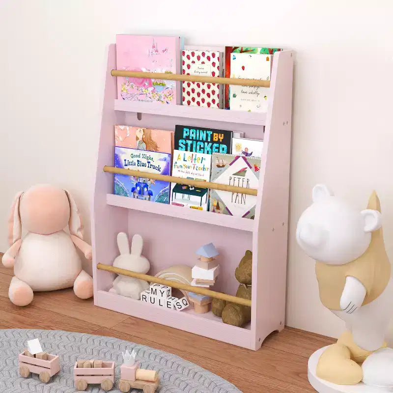 Étagère sur pied à 3 niveaux, bibliothèque de rangement ouverte moderne, organisateur de rangement de bibliothèque pour enfants pour salon, chambre d'enfant, chambre de bébé, blanc