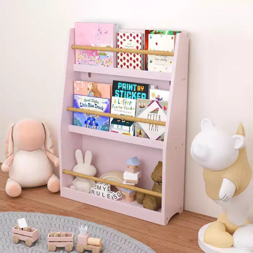 Étagère sur pied à 3 niveaux, bibliothèque de rangement ouverte moderne, organisateur de rangement de bibliothèque pour enfants pour salon, chambre d'enfant, chambre de bébé, blanc