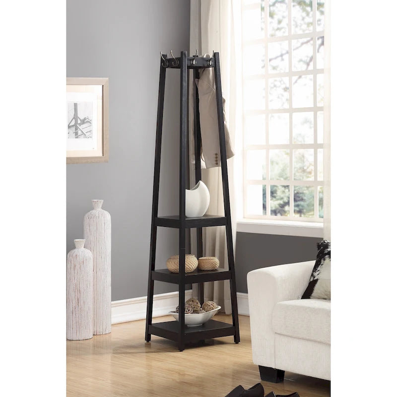Porte-manteau sur pied à 3 niveaux Vassen de Roundhill Furniture