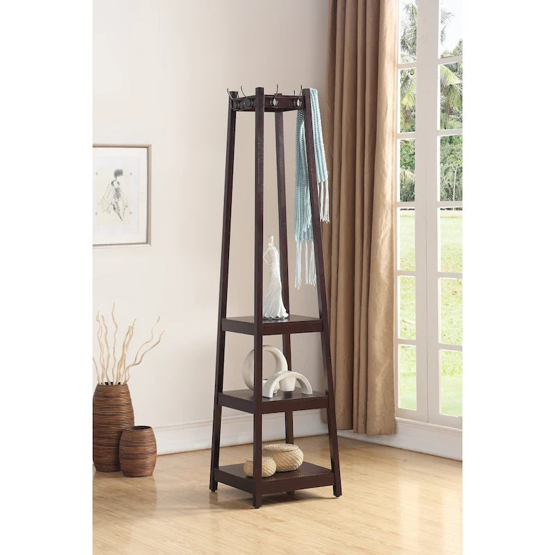Porte-manteau sur pied à 3 niveaux Vassen de Roundhill Furniture
