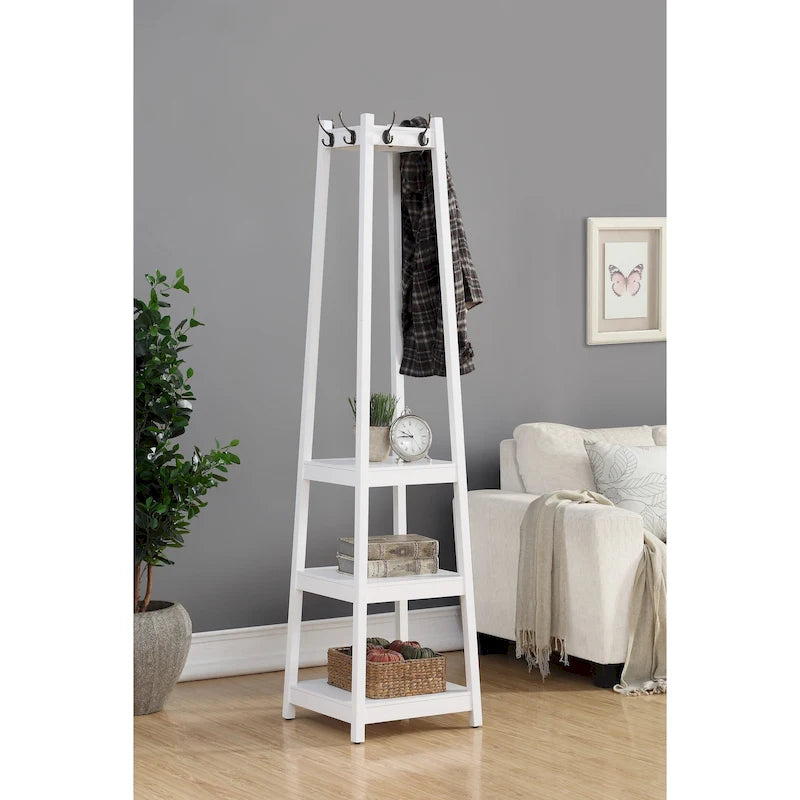 Porte-manteau sur pied à 3 niveaux Vassen de Roundhill Furniture