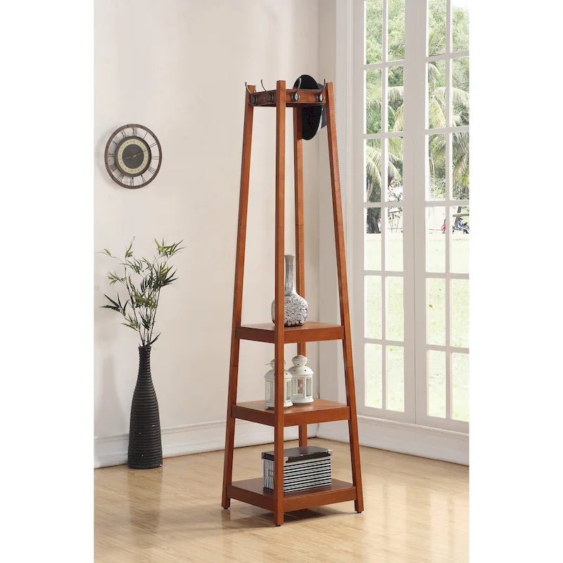 Porte-manteau sur pied à 3 niveaux Vassen de Roundhill Furniture