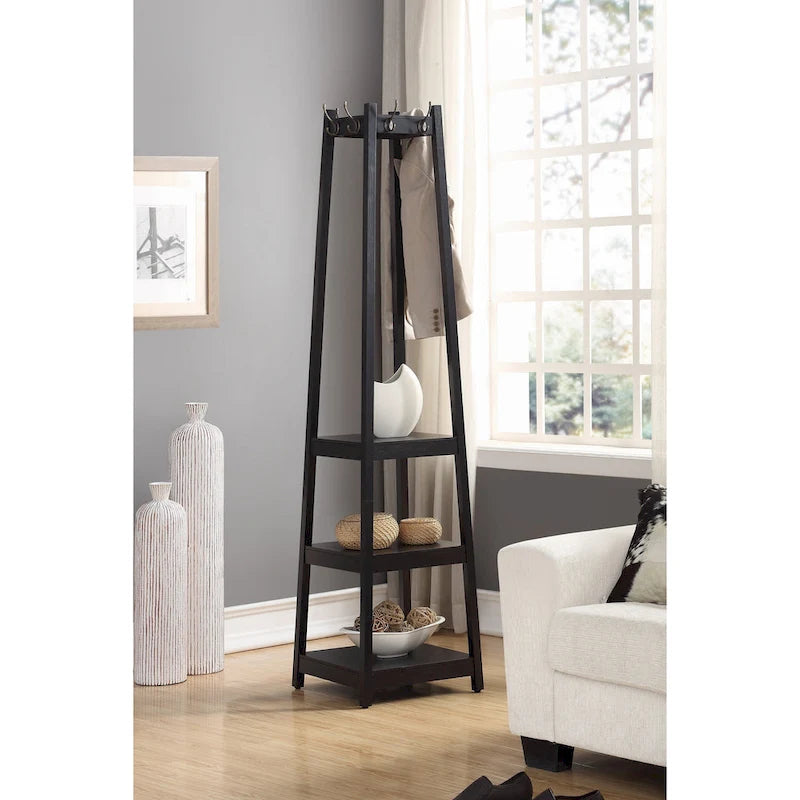 Porte-manteau sur pied à 3 niveaux Vassen de Roundhill Furniture