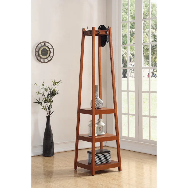 Porte-manteau sur pied à 3 niveaux Vassen de Roundhill Furniture