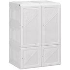 HOMCOM Portable Wardrobe Closet, Foldable Bedroom Armoire with Cube Compartment, Magnet Doors, Easy Assembly, White