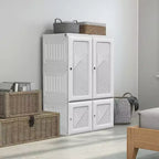 HOMCOM Armoire penderie portable, Meuble de rangement de chambre pliable avec compartiment cube, Portes magnétiques, Assemblage facile, Blanc