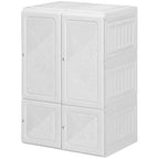 HOMCOM Armoire penderie portable, Meuble de rangement de chambre pliable avec compartiment cube, Portes magnétiques, Assemblage facile, Blanc