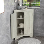Meuble de rangement d'angle pour cuisine ou salle de bain avec étagères réglables