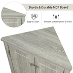Meuble de rangement d'angle pour cuisine ou salle de bain avec étagères réglables