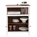 Meuble de rangement de salle de bain à 2 portes en bois blanc et marron - 30,25 H x 23,63 L x 12,4 P