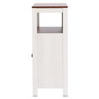 Meuble de rangement de salle de bain à 2 portes en bois blanc et marron - 30,25 H x 23,63 L x 12,4 P