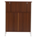 Meuble de rangement de salle de bain à 2 portes en bois blanc et marron - 30,25 H x 23,63 L x 12,4 P