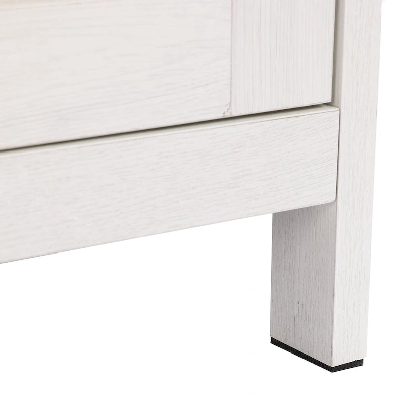 Meuble de rangement de salle de bain à 2 portes en bois blanc et marron - 30,25 H x 23,63 L x 12,4 P