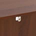 Meuble de rangement de salle de bain à 2 portes en bois blanc et marron - 30,25 H x 23,63 L x 12,4 P