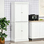 HOMCOM Armoire de cuisine autoportante moderne à 4 portes, meuble de rangement avec 6 étagères et 4 étagères réglables