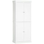 HOMCOM Armoire de cuisine autoportante moderne à 4 portes, meuble de rangement avec 6 étagères et 4 étagères réglables