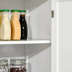 HOMCOM Armoire de cuisine autoportante moderne à 4 portes, meuble de rangement avec 6 étagères et 4 étagères réglables