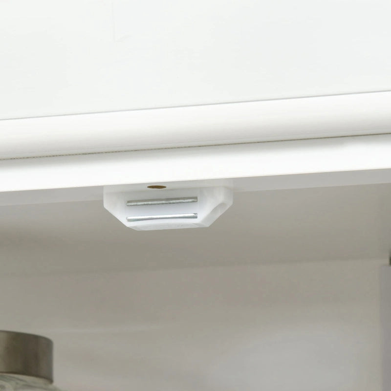 HOMCOM Armoire de cuisine autoportante moderne à 4 portes, meuble de rangement avec 6 étagères et 4 étagères réglables