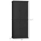 HOMCOM Armoire de cuisine autoportante moderne à 4 portes, meuble de rangement avec 6 étagères et 4 étagères réglables