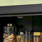 HOMCOM Armoire de cuisine autoportante moderne à 4 portes, meuble de rangement avec 6 étagères et 4 étagères réglables