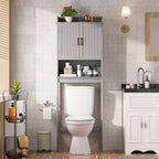 Meuble de rangement de salle de bain VEIKOUS à placer au-dessus des toilettes, avec portes et étagères