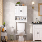 Meuble de rangement de salle de bain VEIKOUS à placer au-dessus des toilettes, avec portes et étagères