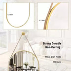 Miroir mural décoratif HOMLUX ovale 16x48, miroir de salle de bain ou d'entrée, noir/doré