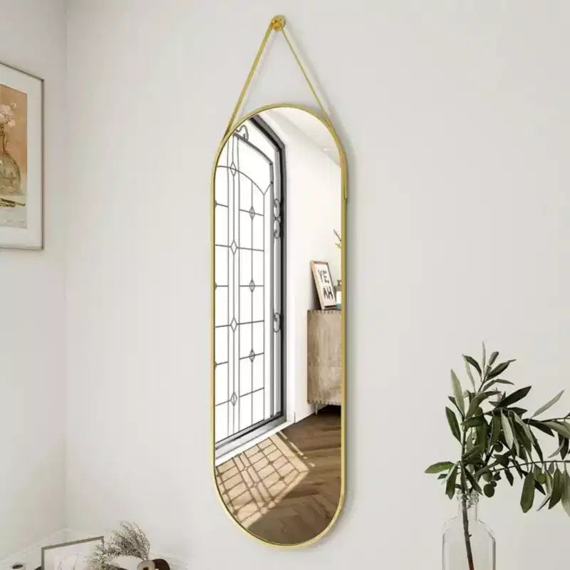 Miroir mural décoratif HOMLUX ovale 16x48, miroir de salle de bain ou d'entrée, noir/doré