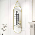 Miroir mural décoratif HOMLUX ovale 16x48, miroir de salle de bain ou d'entrée, noir/doré