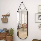 Miroir mural décoratif HOMLUX ovale 16x48, miroir de salle de bain ou d'entrée, noir/doré