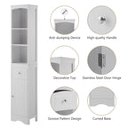 Meuble de rangement de salle de bain moderne blanc avec étagère réglable, tiroir - 34L x 23,1l x 170H cm