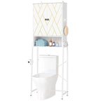 Meuble de rangement WC Moasis 67 sur pied, étagère WC haute avec base métallique