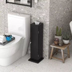 Meuble de rangement WC HOMCOM, Meuble d'angle de salle de bain avec portes et étagères, Organisateur de rangement fin pour papier toilette et shampoing
