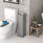 Meuble de rangement WC HOMCOM, Meuble d'angle de salle de bain avec portes et étagères, Organisateur de rangement fin pour papier toilette et shampoing